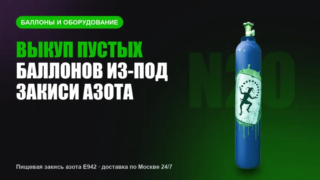 Выкуп пустых баллонов из-под закиси азота