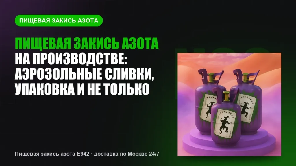 Пищевая закись азота на производстве: аэрозольные сливки, упаковка и не только